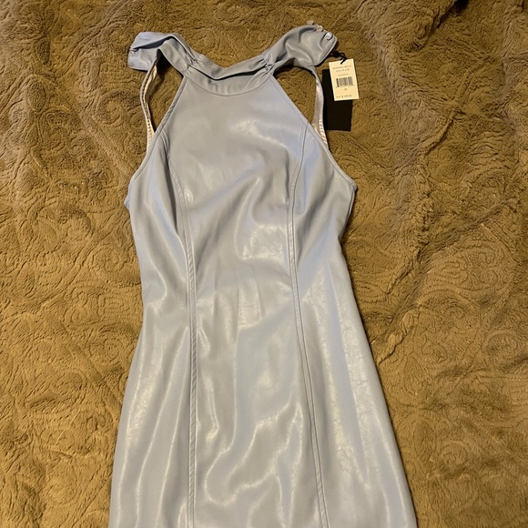 KENDALL + KYLIE Ruching Neck Backless Dress in Baby - Picture 2 of 5